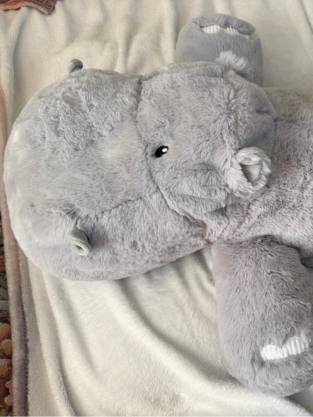 Plush Gray Hippo Stuffed Animal - Soft Plush Toy